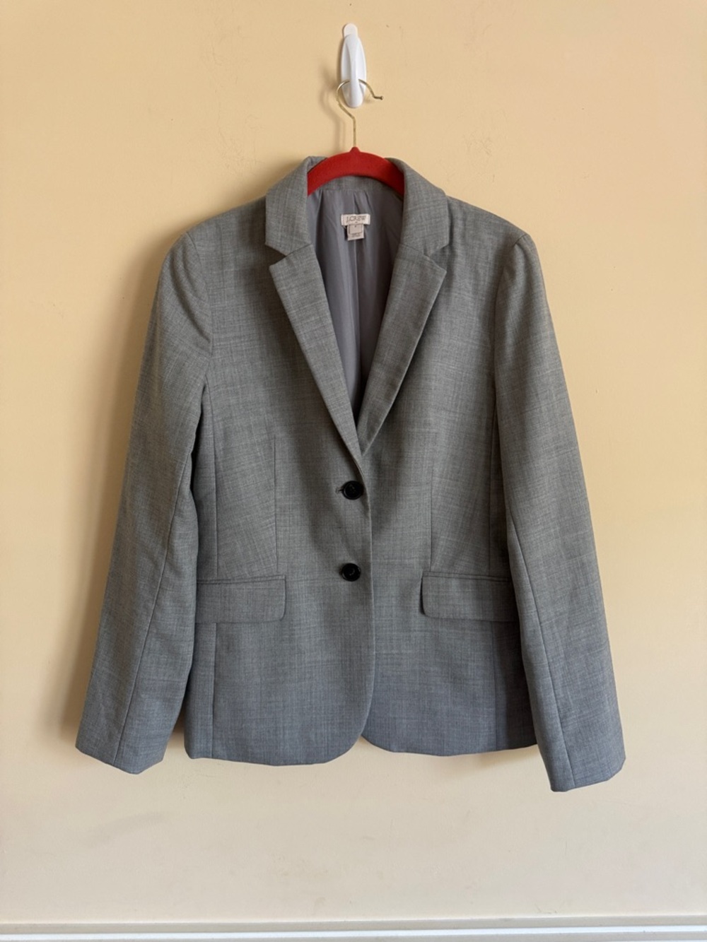 J. Crew Gray Two-Button‎ Women's Tailored Blazer Sz 8